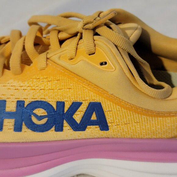 Hoka One One Bondi 8 ‘Impala/Cyclamen Running Gym Training Women’s Sz 5B Yellow - Picture 10 of 15